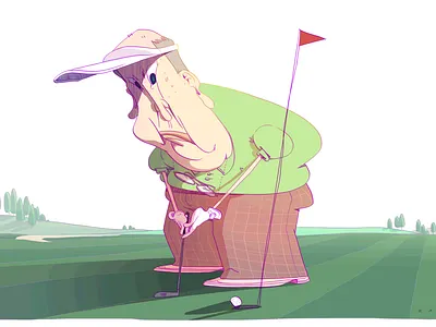 Golfer 2d art character character design concept design drawing illustration