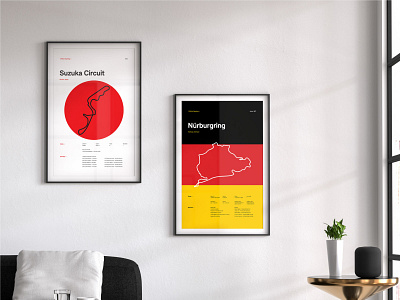 Circuit Posters automotive cars layout posters prints racing typography