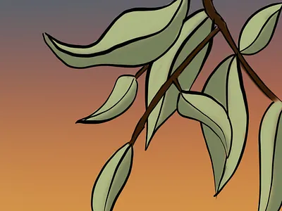 Orange County california gradient illustration orange county orange tree procreate