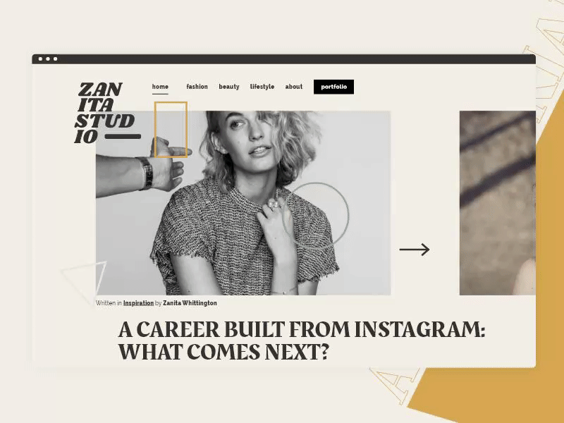 Zanita Studio animation - Adobe XD Auto-animate adobe xd animation auto animate branding brown clean design fashion flat interface minimal modern prototype slider typography ux