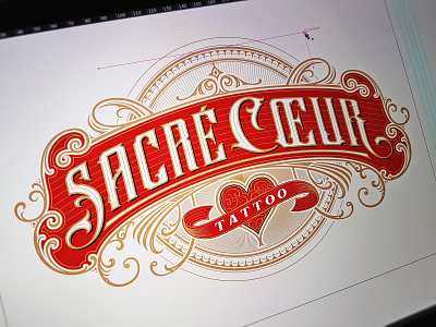 Sacre Cœur Tattoo branding calligraphy classic custom lettering hand lettering handlettering identity lettering logo logotype retro sign tattoo type typography vector vintage