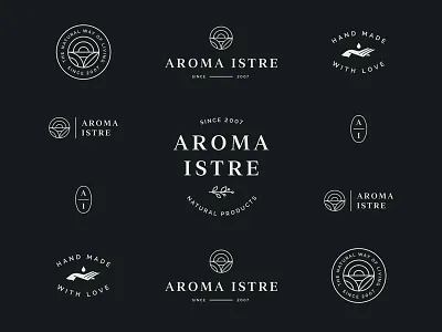 Aroma Istre cosmetics hand identity logo minimal natural simple
