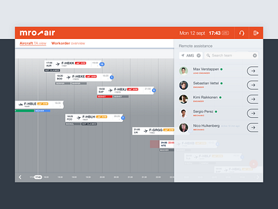 Aircraft Maintenance Dashboard aircraft app branding concept dashboard design desktop flat ios minimal orange people ui ux web work