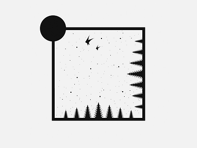 Night Flyers animal bird birds design emblem illustration mark nature night pattern star stars trees