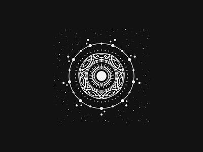 Shine badge design emblem geometric illustration mark pattern shine space stars sun symbol