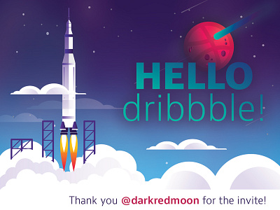 First Time Dribbble, Long-Time Dribbble Lurker debut shot flat illustration