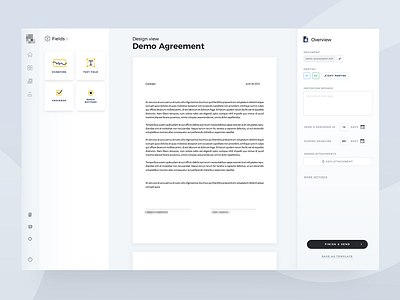 Fields for Agreement business enterprise experience minimal pdf ui ux webapp