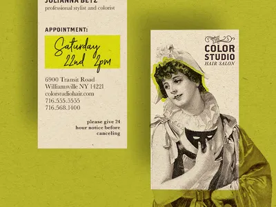 Color Studio Hair Salon Business Card brand concept brand identity branding branding design concept design design process logo logo design vector