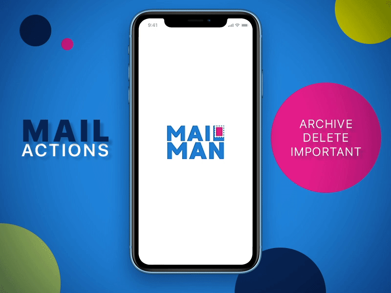 Mail Man adobexd archive autoanimate delete favourite madewithadobexd. mail app mail box