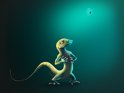 Llizard 2d 2d art 2d painting art available characer character art digital painting fly green color green lizard lizard lizard hunter photoshop photoshop art reptile