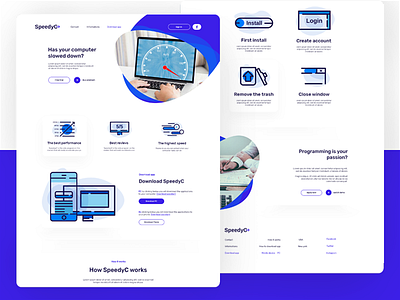 SpeedyC Layout blue design illustration logo ui ui ux design web web deisgn