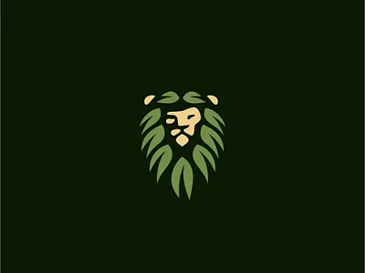 Lion abstract animal creative green jungle leaf logo lion lion head lion logo logo logotype organic vector