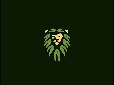 Lion abstract animal creative green jungle leaf logo lion lion head lion logo logo logotype organic vector