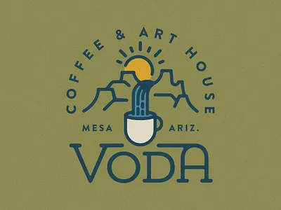 Logo arizona art house branding coffee coffee house logo waterfall