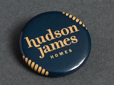 Hudson James Homes badge button home homes hudson logo logotype pin promo wordmark