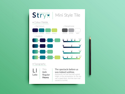 Stryx Consulting mini Style tile brand book branding branding design style guide style tile