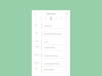 Daily Ui 071 Schedule app dailyui dailyui 071 dinner lunch meeting meetings schedule ui ux ux ui design