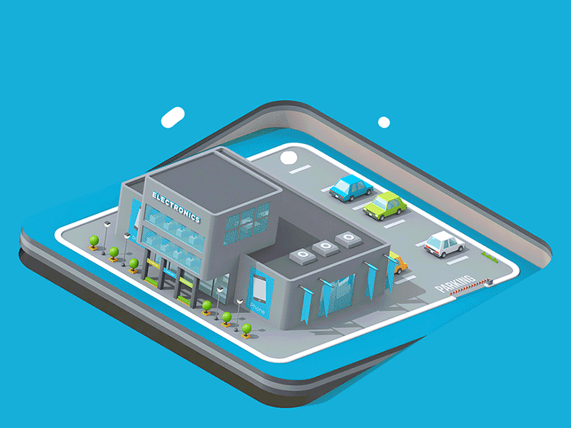 LogicSource - We See Profit All Around You 3d illustration building c4d cinema 4d illustration isometric isometric building isometric illustration motion motion design motion designer motion graphics shop store