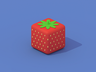 bite size blender blender3d strawberry