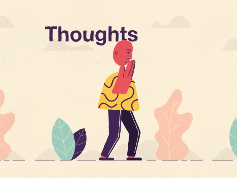 Thoughts, character animation 2d animation after effects animation character animation character design illustrator mograph motion design walk cycle