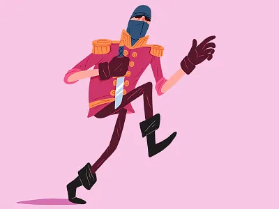 Captain Ninja Man character illustration ninja pirate vibrant