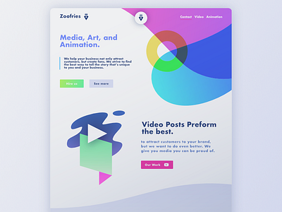 Zoofries Website Mockup branding business color design flat logo typography vector web web design