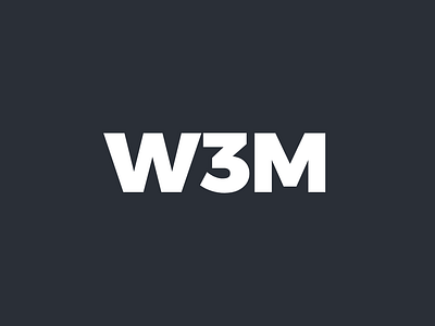 W3M Logo agency black brand branding corporate dark emblem flat font icon identity letter logo logotype mark software startup style web white