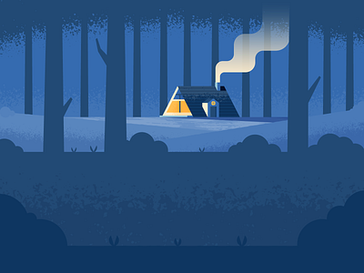 Off the Grid cabin illustration illustrator nature off the grid vector