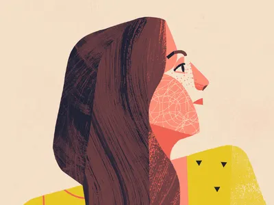 Tired girl portrait character girl illustration portrait pose woman