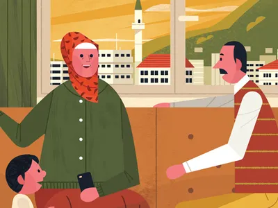 Gül editorial illustration refugees turkey wedding