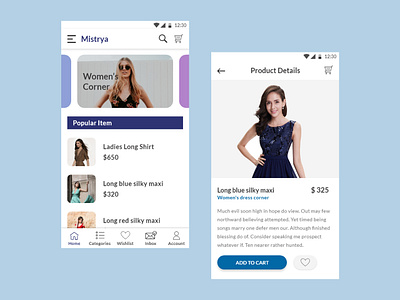 Mistrya Ecommerce App android app ecommerce ecommerce app ecommerce design ecommerce shop fashion fashion app product shop uiux