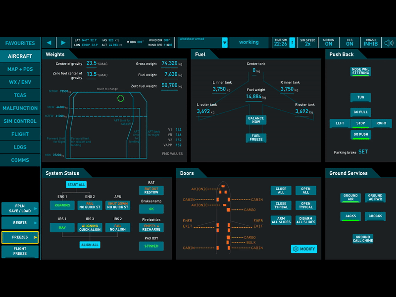 Airbus a320 Simulator Interface airbus aircraft airplane complicated interface interface simulator ui ux ui ux design ui ux designer uidesign work project