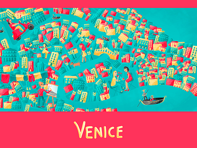 venice adobe colourful digital illustration illustration map photoshop vector venice wacom