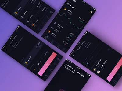 crypto wallet app clean crypto currency dark icon ios iphone 8 mobile touch id ui ui ux wallet
