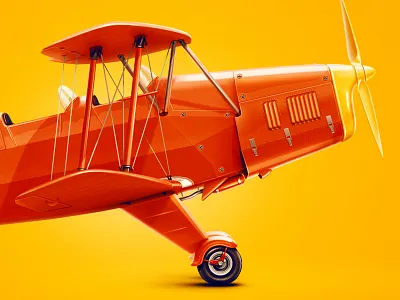 Bücker Bü 131 2d art aircraft color design digital 2d drawing icon illustartion kadasarva plane red yellow kid