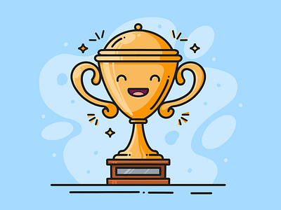 Happy Trophy Illustration cartoon character colorful creative cute design dribbble flat icon icon set illustration a day illustration art illustration happy inspiration ipad ipadpro procreate shiny shot