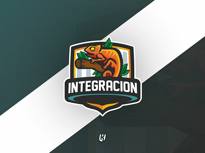 INTEGRACIÓN. Chameleon Mascot Logo chameleon college collegiate esport esportlogo esports gaming gaming logo identity illustration league mascot logo vector