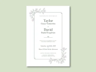 Wedding Invitation design floral border floral design invitation invite invite design wedding wedding invitation wedding invite