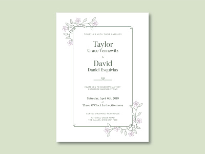 Wedding Invitation design floral border floral design invitation invite invite design wedding wedding invitation wedding invite