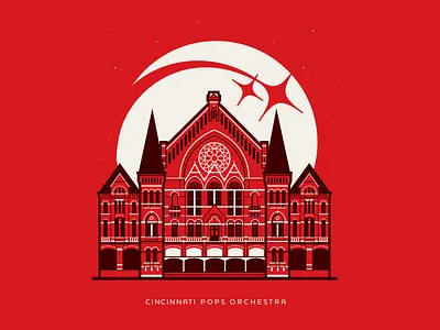 Cincinnati Music Hall architechture cincinnati design icon illustration orchestra tshirt vector