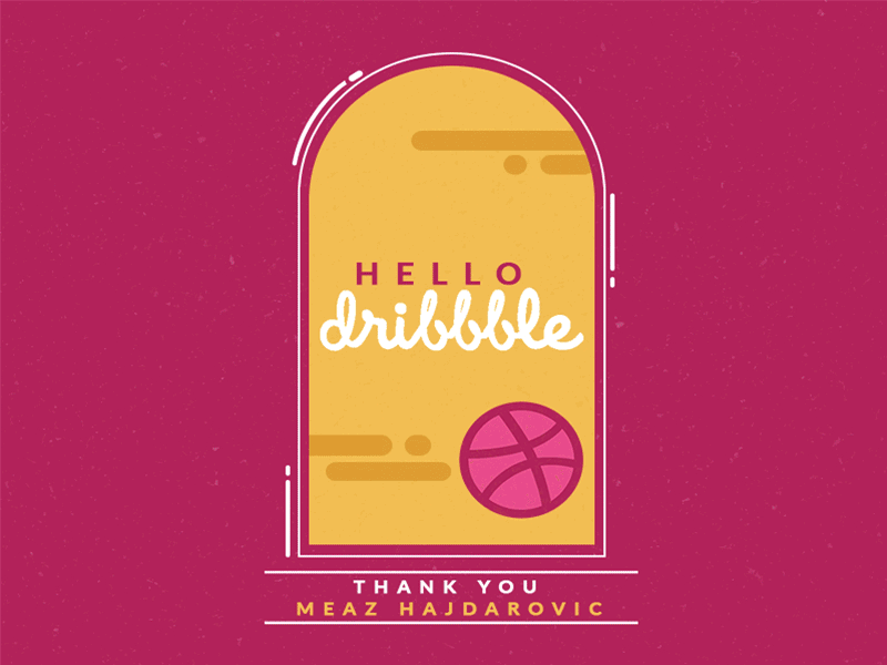 Hello Dribbble! animation debut debut shot debut thank you design digital digital 2d flat graphic hello dribbble motion art motion design motion designer motion graphic thank you vector vectores debut