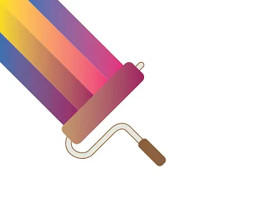 think as simple clean design fun gradation gradiant paint poster