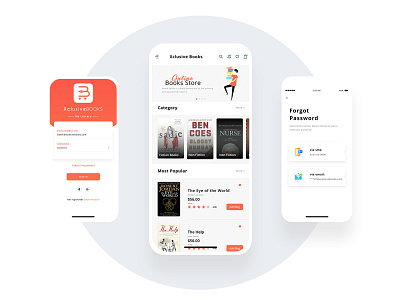 Online books Store app design ui