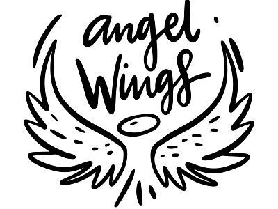 Angel Wings angel design god icon illustration lettering logo sketch type vector wings
