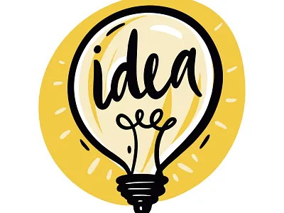 Concept Idea concept design icon idea illustration lamp lettering light logo sketch type vector