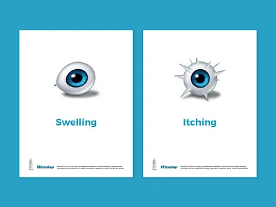 Winolap app drops emailer eye healthcare itching mobile banner pharma splash screen swelling ui ux web