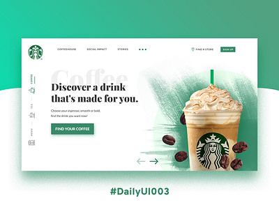 Starbucks Redesign 003 coffee dailychalleng dailyui design photoshop starbucks starbuckscoffee ui ui ux uiux web web ui web ui design web ui kit