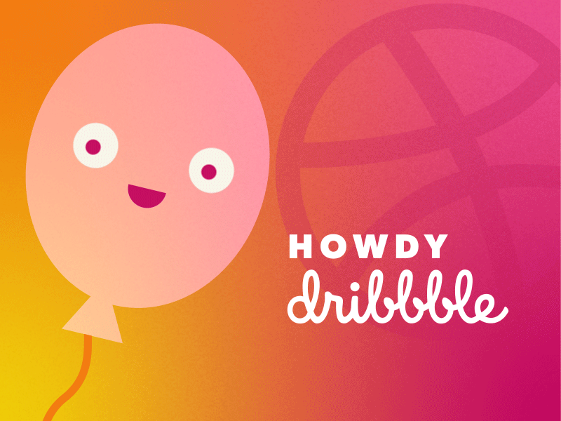 First Shot! animation balloon branding cute design first shot flat howdy illustration minimal type typography vector