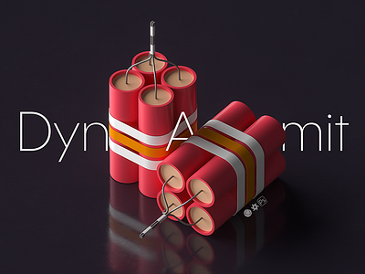 Dynamit ads advertising c4d dynamit game isometric octane toy ui