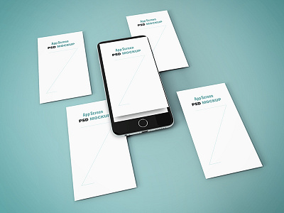 iPhone Screens Mockup app free freebie ios iphone mock up mockup multiple screens perspective psd screen